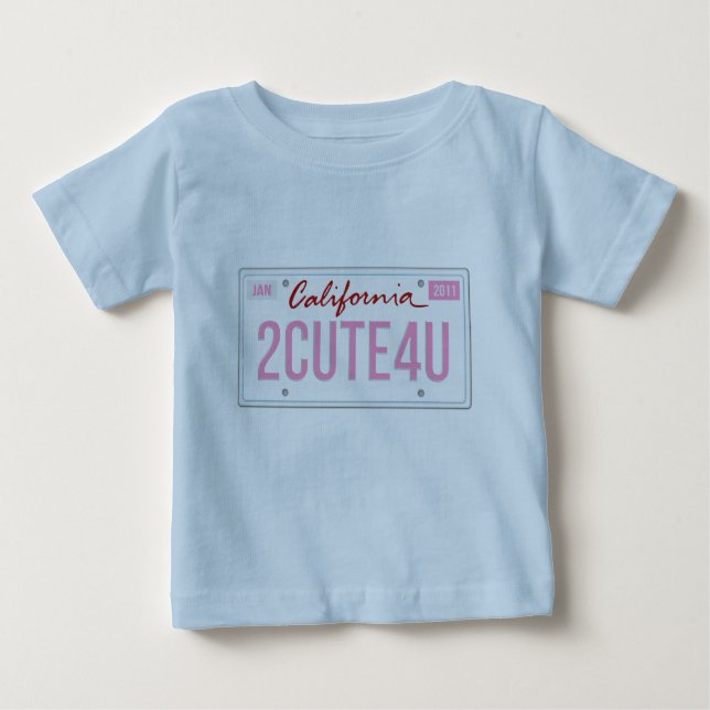 T-shirt Pour Bébé conception de la plaque d'immatriculation (Devant)
