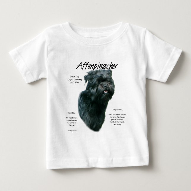 T-shirt Pour Bébé Conception de l'historique Affenpinscher (Devant)