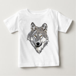 T-shirt Pour Bébé Conception de loup gris