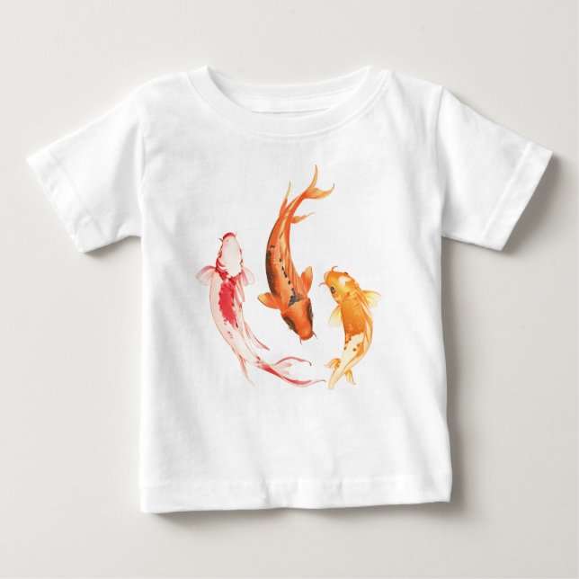 T-shirt Pour Bébé Conception de poisson couleur (Devant)