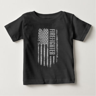 T-shirt Pour Bébé Conception de pompier USA drapeau en détresse