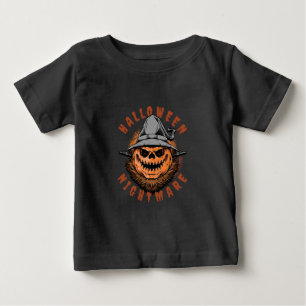 T-shirt Pour Bébé Conception d'épouvantail de citrouille d'Halloween
