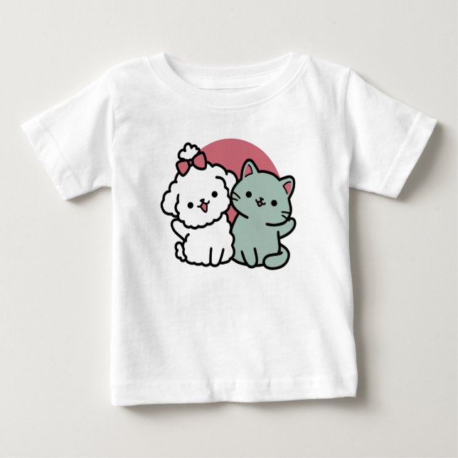 T-shirt Pour Bébé Conception "Fur-Real Friends Forever" (Devant)