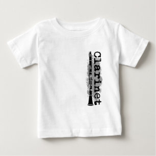 T-shirt Pour Bébé Conception verticale de clarinette