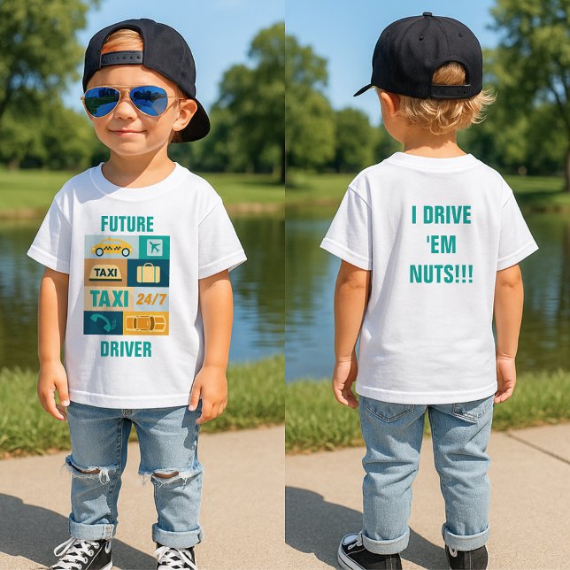 T-shirt Pour Bébé Conducteur de taxi professionnel Iconique Conçu (Créateur téléchargé)