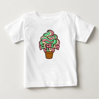 T-shirt Pour Bébé Cône de crème glacée molle pastel Icecream Club