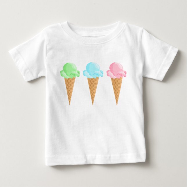 T-shirt Pour Bébé Cônes de crème glacée mignonne (Devant)