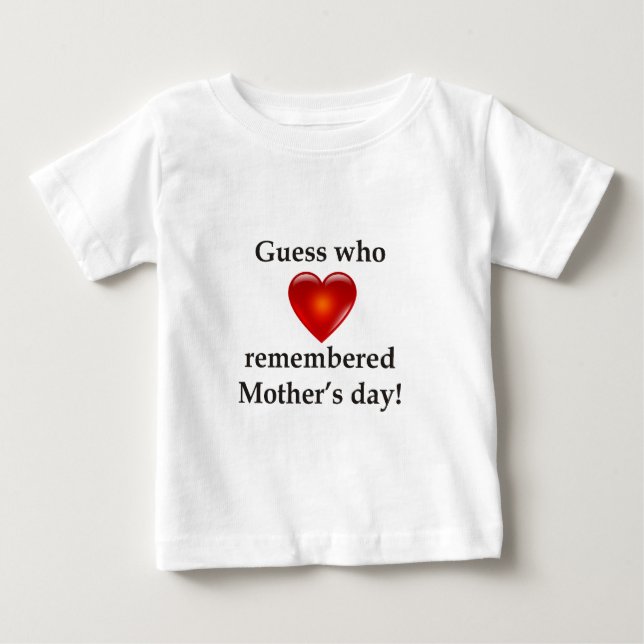 T-shirt Pour Bébé Conjecture qui s'est rappelée le jour de mères (Devant)