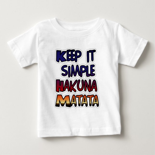 T-shirt Pour Bébé Conserver Simple Hakuna Matata Art Print (Devant)