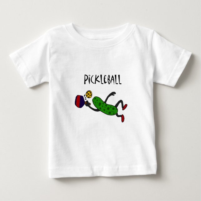 T-shirt Pour Bébé Conserves au vinaigre drôles de saut jouant (Devant)