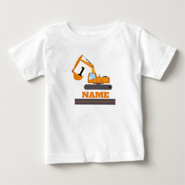 T-shirt Pour Bébé construction 1er anniversaire - personnalisation d (Devant)