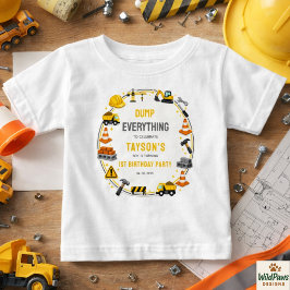 T-shirt Pour Bébé Construction 1ST Birthday | Builder Truck Party