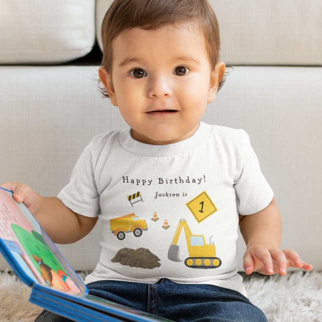 T-shirt Pour Bébé Construction Joyeuse Birthday (Créateur téléchargé)