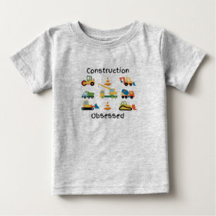 T-shirt Pour Bébé Construction Obtenu avec des camions et des véhicu