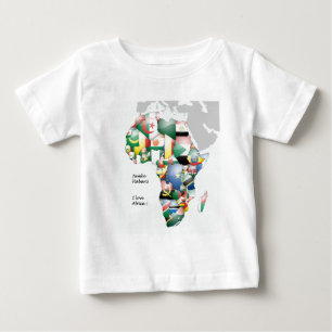 T-shirt Pour Bébé Continent de l'Afrique Belle maman Afrique Colorée