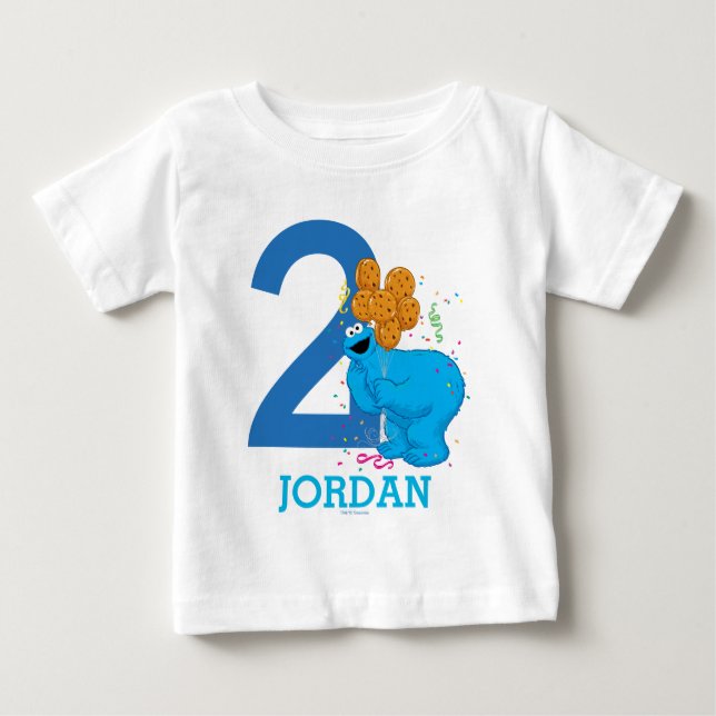 T-shirt Pour Bébé Cookie Monster Boy Anniversaire (Devant)