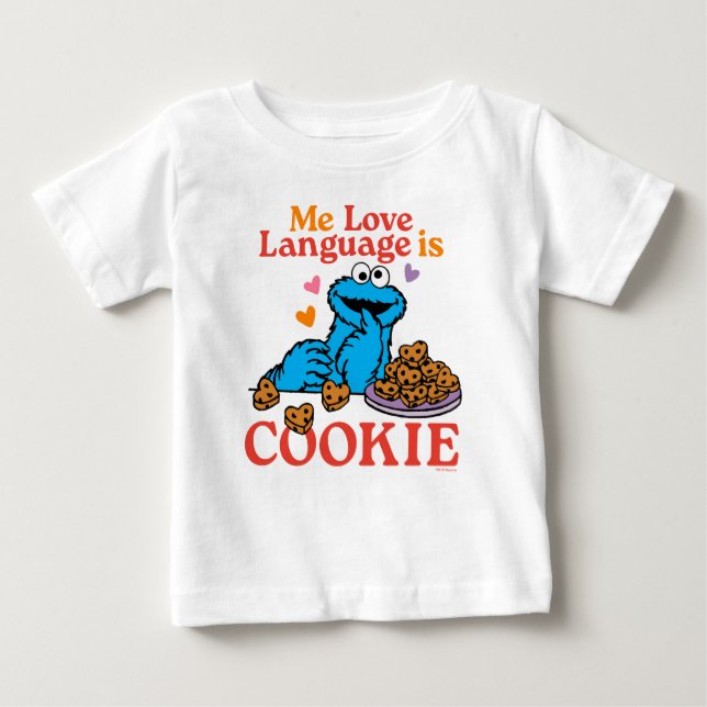 T-shirt Pour Bébé Cookie Monster | Citation de la Saint Valentin (Devant)