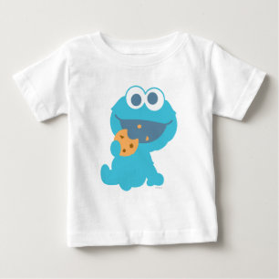 T-shirt Pour Bébé Cookie Monster mangeant un cookie