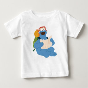 T-shirt Pour Bébé Cookies Monster Lire Une Carte