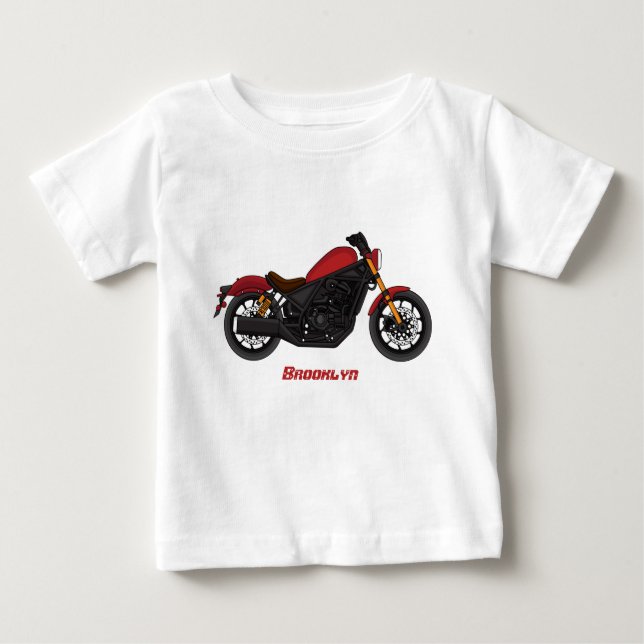 T-shirt Pour Bébé Cool cruiser style motorcycle  (Devant)