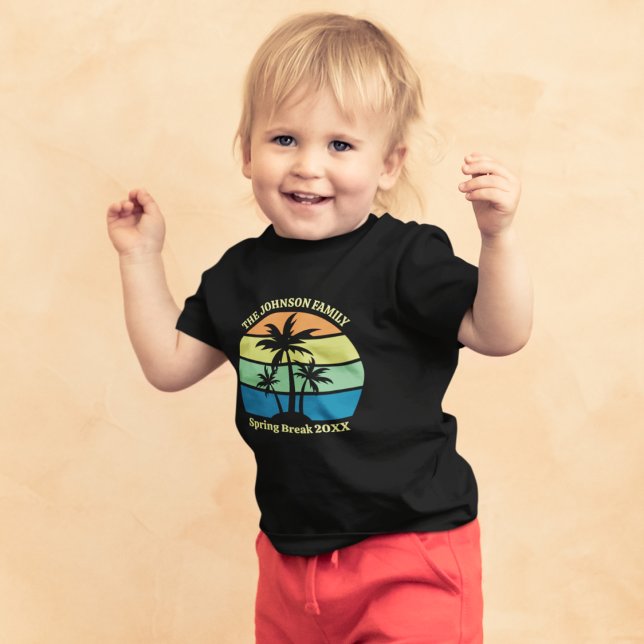 T-shirt Pour Bébé Cool Custom Tropical Beach Trip Palm Trees (Créateur téléchargé)