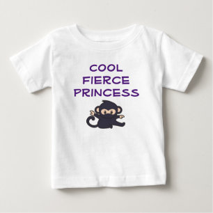 T-shirt Pour Bébé Cool Fierce Princess Funny Cute Ninja Singe