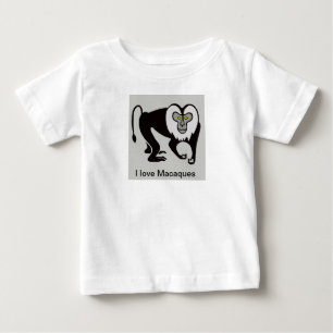 T-shirt Pour Bébé Cool J'aime MACAQUES - Danger animal graphique