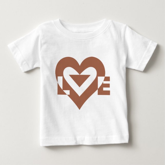 T-shirt Pour Bébé Cool Love Graphic, Mocha Brown (Devant)