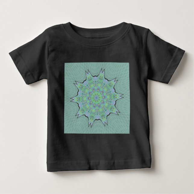 T-shirt Pour Bébé Cool vert motif floral (Devant)
