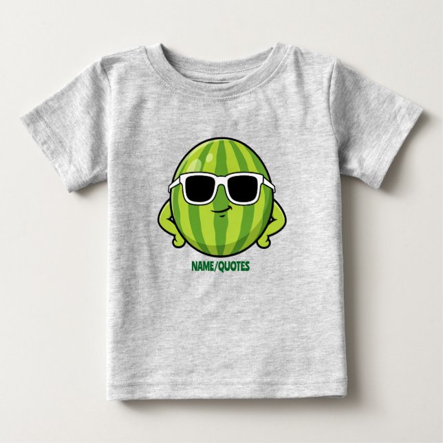 T-shirt Pour Bébé Cool Watermelon Sunglasses Cartoon Graphic (Devant)