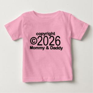 T-shirt Pour Bébé Copyright 2022 T-shirt Maman et Papa Bébé