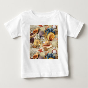 T-shirt Pour Bébé Coques de mer sur la plage