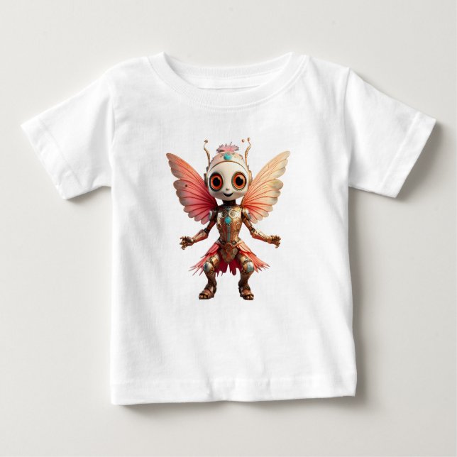 T-shirt Pour Bébé Coral Gold Cute Dancing Robot Pixie (Devant)