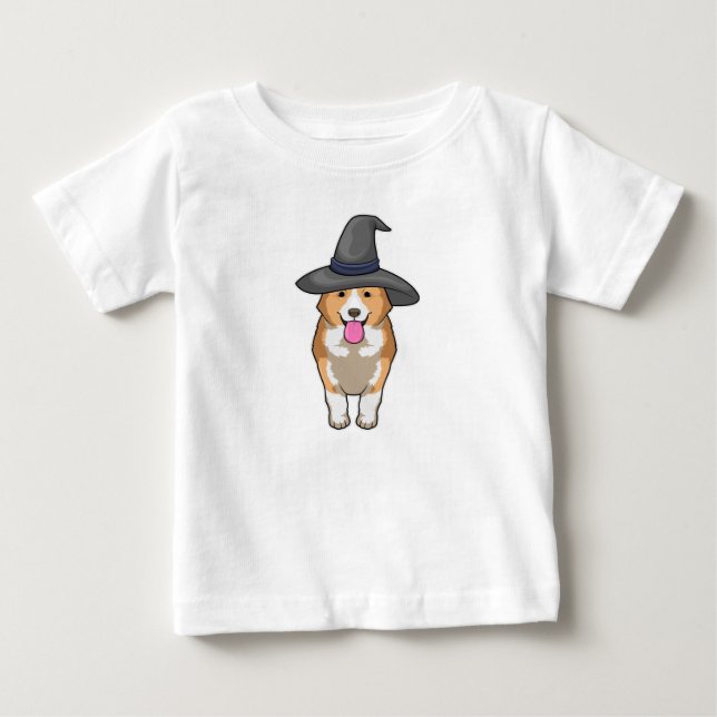 T-shirt Pour Bébé Corgi Witch (Devant)