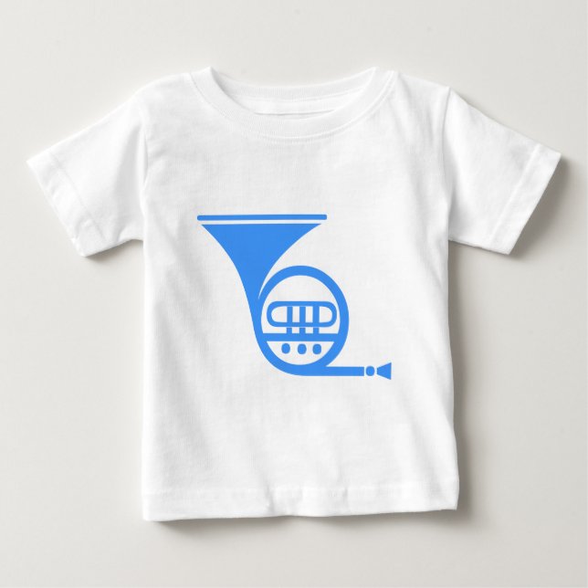 T-shirt Pour Bébé Corne française - Bleu bébé (Devant)