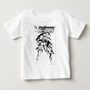 T-shirt Pour Bébé Corps verts de lanterne, noirs et blancs