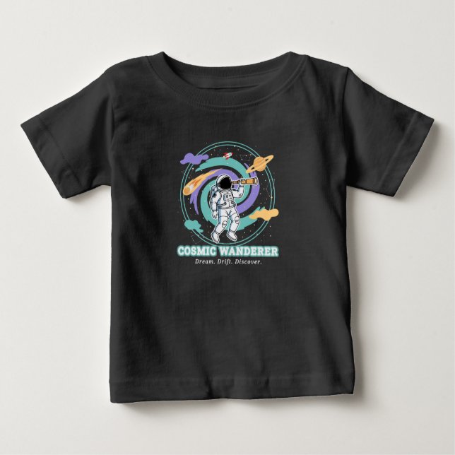 T-shirt Pour Bébé Cosmic Wanderer Astronaut Telescop (Devant)