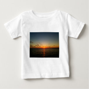 T-shirt Pour Bébé coucher de soleil océanique magnifique jaune orang