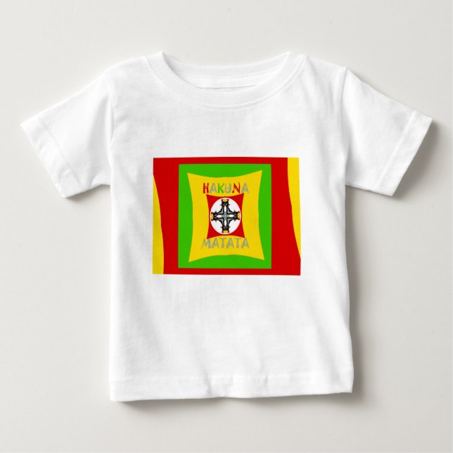 T-shirt Pour Bébé Couleur Rasta rouge or vert (Devant)