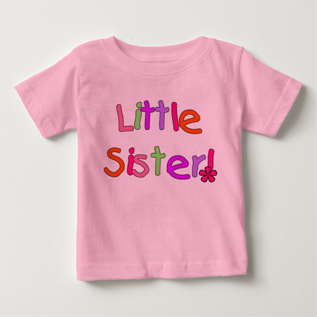 T-shirt Pour Bébé Couleurs vives Petite Soeur (Devant)