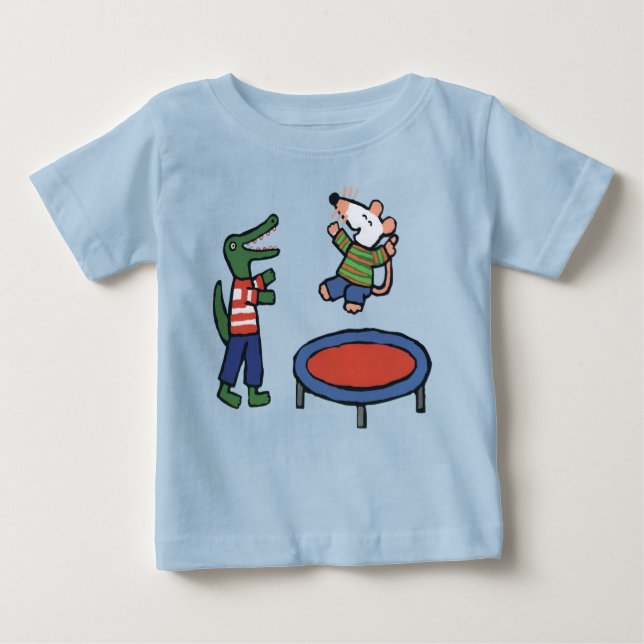 T-shirt Pour Bébé Coups de marmite sur Trampoline (Devant)
