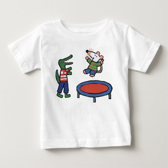 T-shirt Pour Bébé Coups de marmite sur Trampoline (Devant)