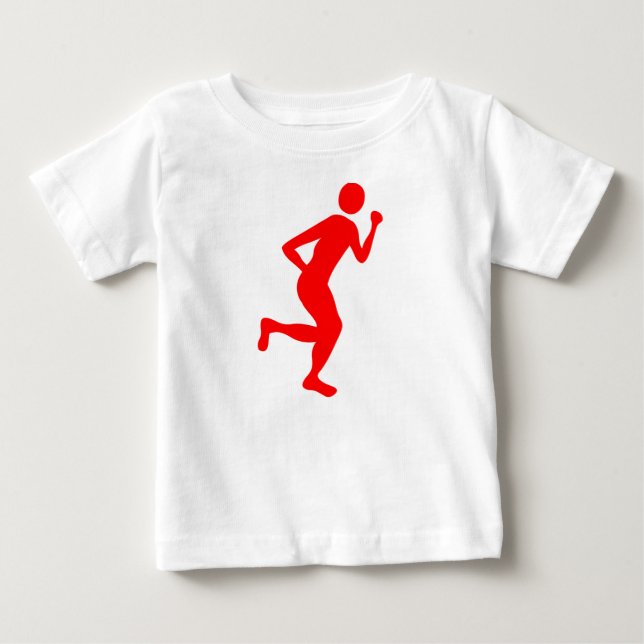 T-shirt Pour Bébé Coureur (Homme) - Rouge (Devant)