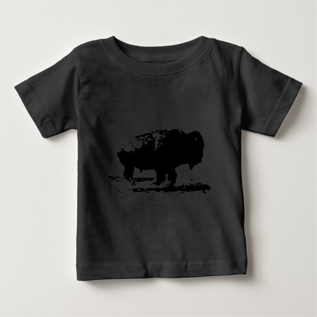 T-shirt Pour Bébé Courir Buffalo Bison Pop Art (Devant)