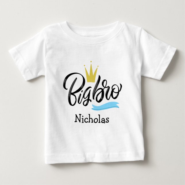 T-shirt Pour Bébé Couronne Big Bro personnalisée (Devant)