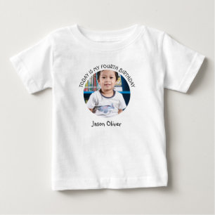 T-shirt Pour Bébé Coutume Année Nom Tour Photo Anniversaire Fête