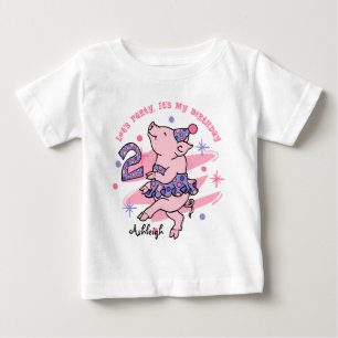 T-shirt Pour Bébé Coutume porcine d'anniversaire de tutu 2ème