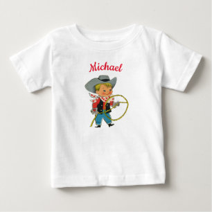 T-shirt Pour Bébé Cow-boy de Western Rodeo avec nom personnalisé