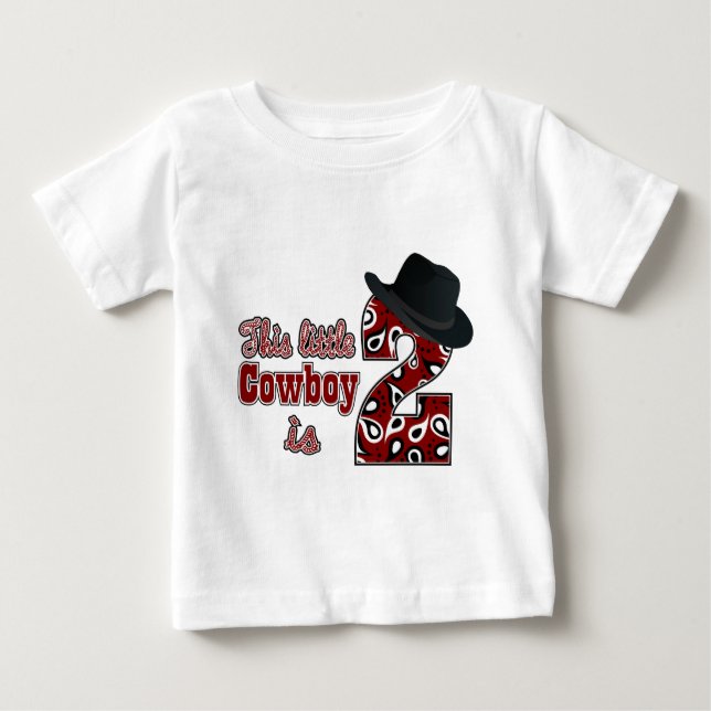 T-shirt Pour Bébé Cowboy 2e anniversaire (Devant)