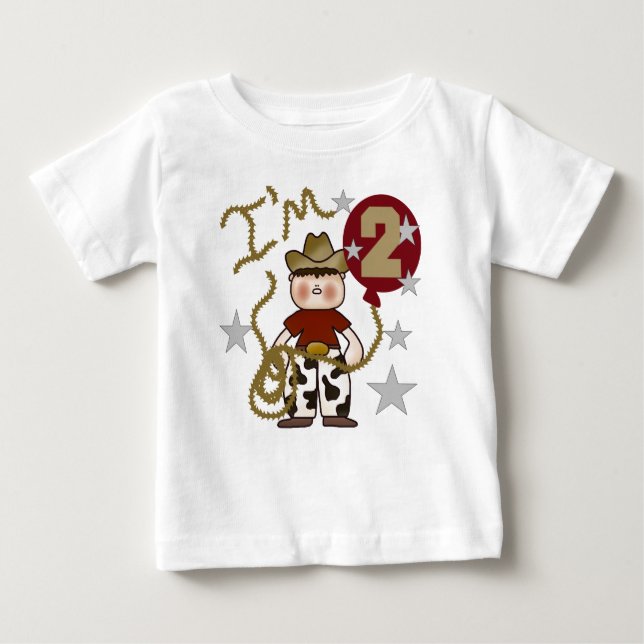 T-shirt Pour Bébé Cowboy 2e anniversaire (Devant)